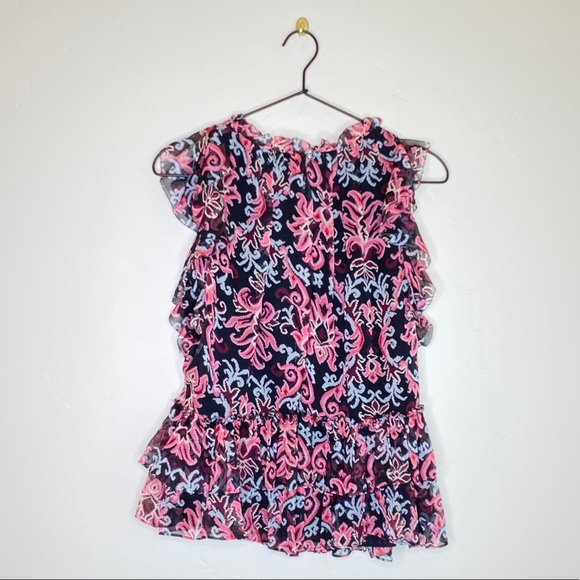 KATE SPADE Silk Tapestry Chiffon Ruffle Top - Picture 14 of 14
